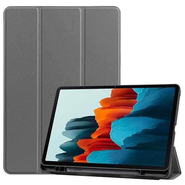 Galaxy Tab S7 T870 T875 Pencil Holder Soft TPU Back Shell Magnetic Smart Case - CaseBuddy