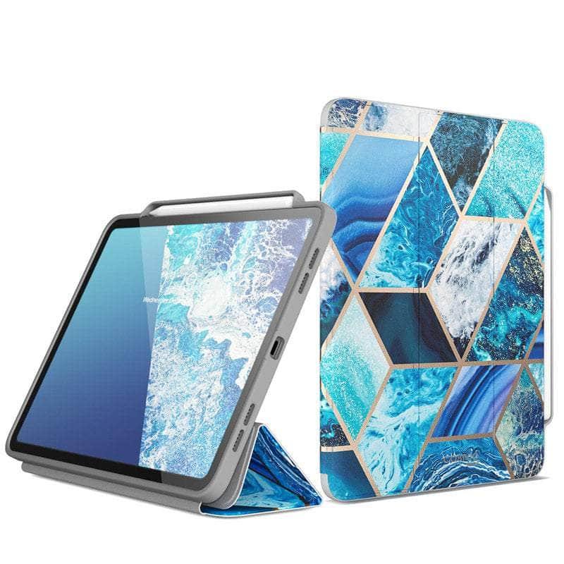 CaseBuddy Australia Casebuddy I-BLASON iPad Pro 12.9 Case (2020) Cosmo Full-Body Trifold Stand Marble Case