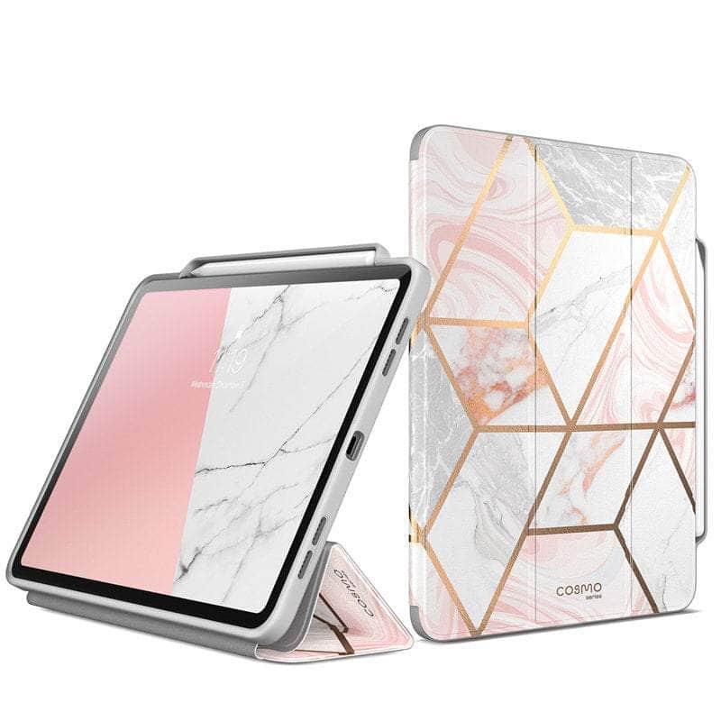 CaseBuddy Australia Casebuddy I-BLASON iPad Pro 12.9 Case (2020) Cosmo Full-Body Trifold Stand Marble Case