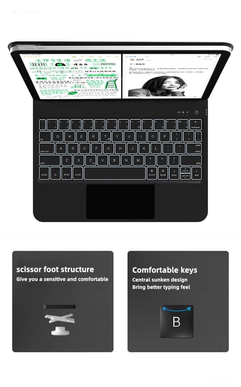 Casebuddy iPad Pro 11 2022 / English iPad Pro 11 2022 Magic 360° Rotatable Backlit Keyboard Case