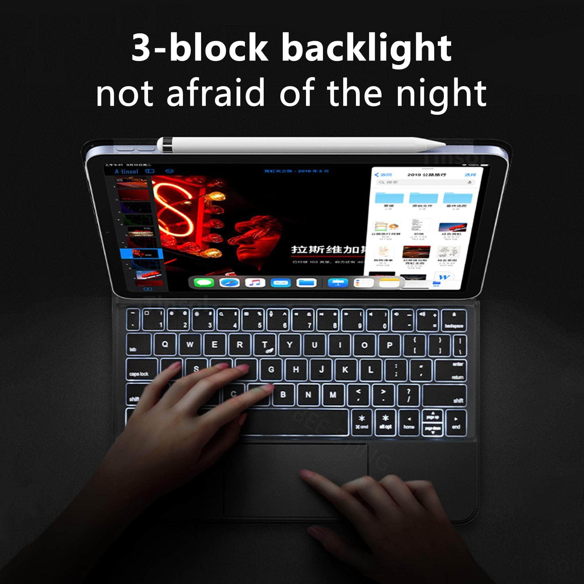 Casebuddy iPad Pro 11 2022 / English iPad Pro 11 2022 Magic 360° Rotatable Backlit Keyboard Case