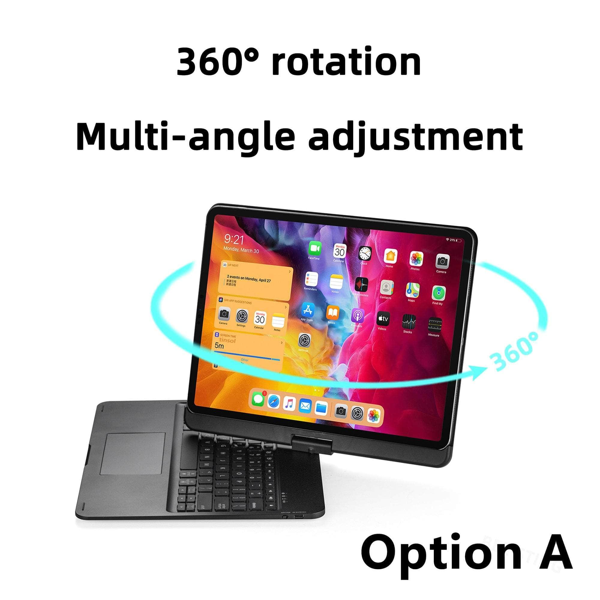 Casebuddy iPad Pro 11 2022 / English iPad Pro 11 2022 Magic 360° Rotatable Backlit Keyboard Case