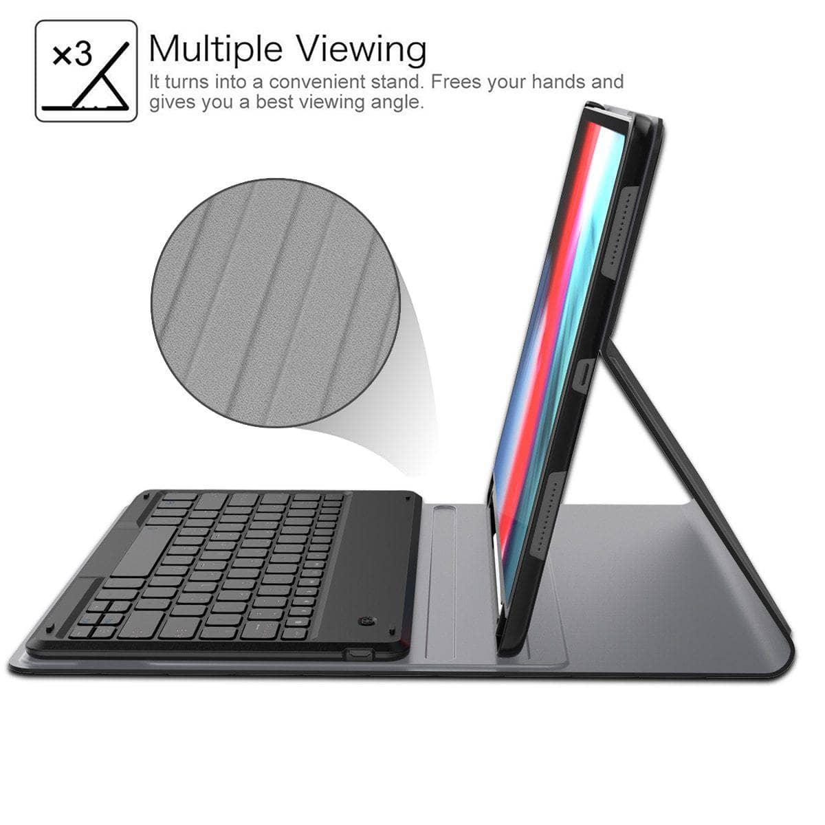 iPad Pro 12.9 2018 Keyboard Tablet Case Pencil Holder Leather Smart Cover A1876 A2014 A1895 A1983 - CaseBuddy