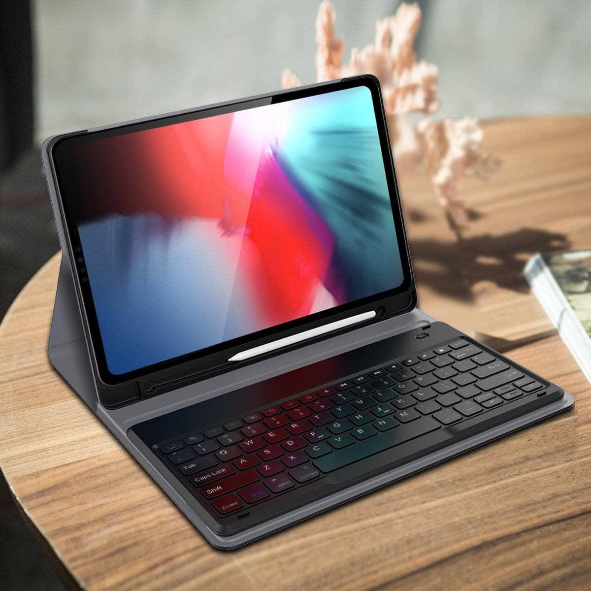 iPad Pro 12.9 2018 Keyboard Tablet Case Pencil Holder Leather Smart Cover A1876 A2014 A1895 A1983 - CaseBuddy