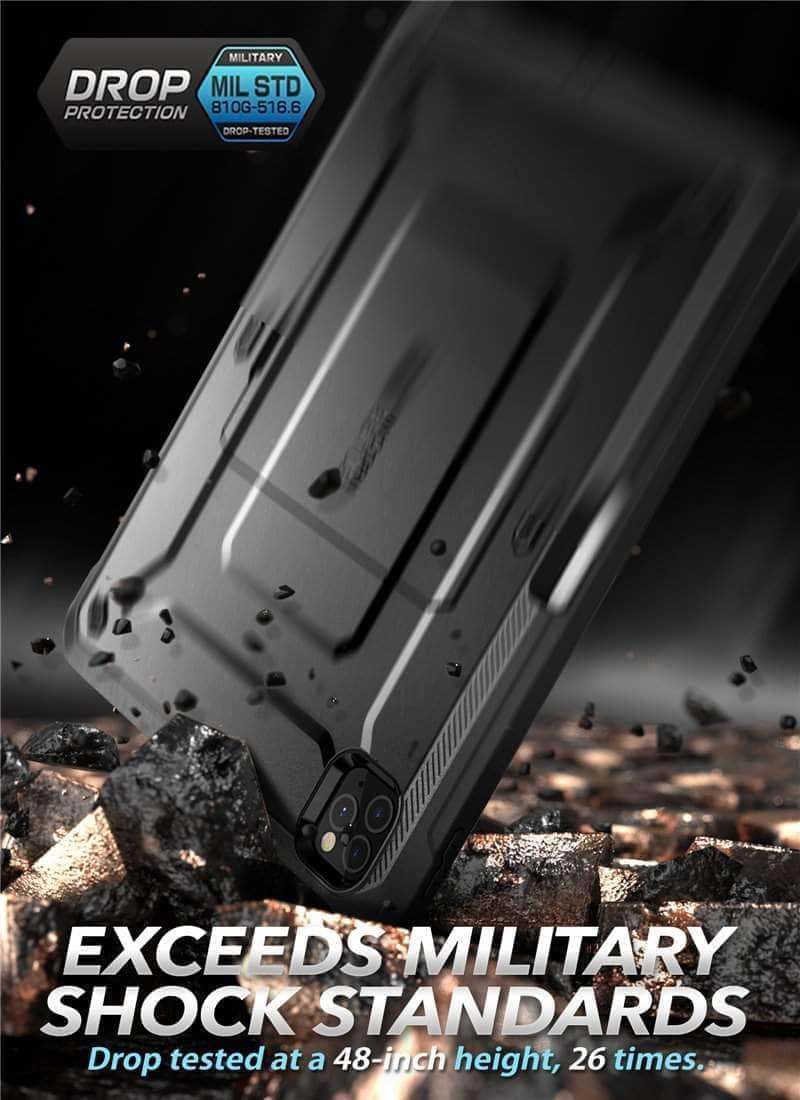 CaseBuddy Australia Casebuddy Black iPad Pro 12.9 (2020) SUPCASE UB Pencil Charging Built-in Screen Protector Full-Body Rugged Case