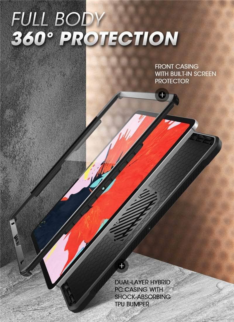 CaseBuddy Australia Casebuddy Black iPad Pro 12.9 (2020) SUPCASE UB Pencil Charging Built-in Screen Protector Full-Body Rugged Case