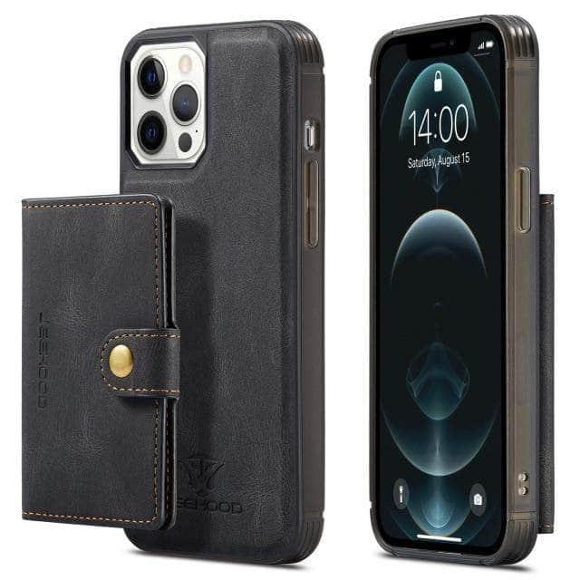 CaseBuddy Australia Casebuddy for iPhone 13 Mini / Black iPhone 13 Mini Back Leather Card Holder Case