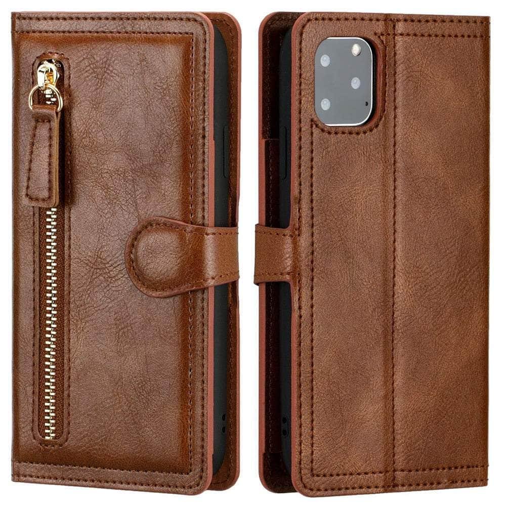 Casebuddy Browm / For iPhone 14 Pro iPhone 14 Pro Leather Wallet Book Case