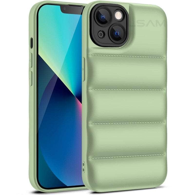 Casebuddy B-Green / For iPhone 14Pro Max iPhone 14 Pro Max Down Jacket Puffer Soft Silicon Case