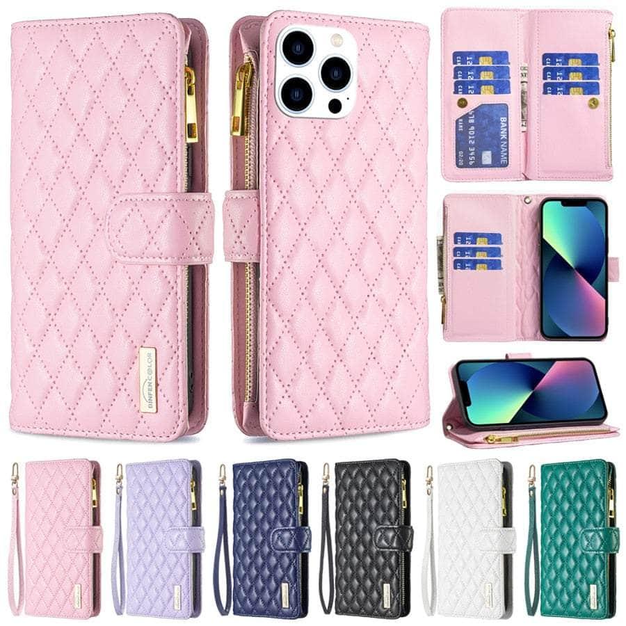 Casebuddy iPhone 14 Pro Max Flip Zipper Leather Case