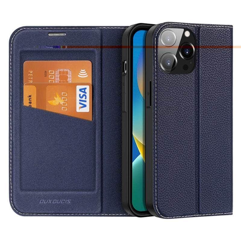 Casebuddy iPhone 14 Pro Max Magnetic Folio Leather Flip Wallet Stand