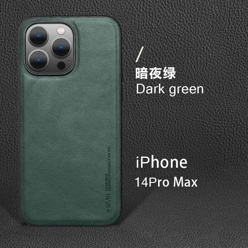 Casebuddy Green / For Iphone 14 Pro iPhone 14 Pro Vintage Leather TPU Cover