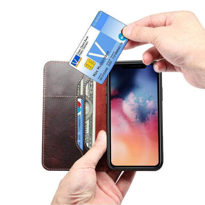 iPhone SE 2020 Real Leather Luxury Wallet Case - CaseBuddy