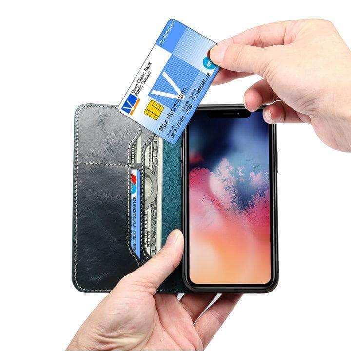 iPhone SE 2020 Real Leather Luxury Wallet Case - CaseBuddy