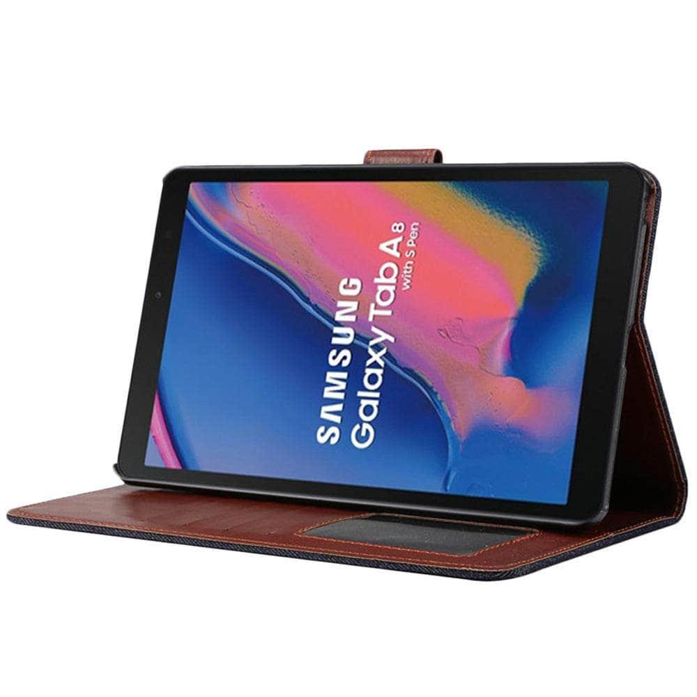 Leather Jean Samsung Galaxy Tab A 8.0 2019 S Pen P200 P205 SM-P200 SM-P205 Case Auto Sleep Wake Smart Case Cover - CaseBuddy