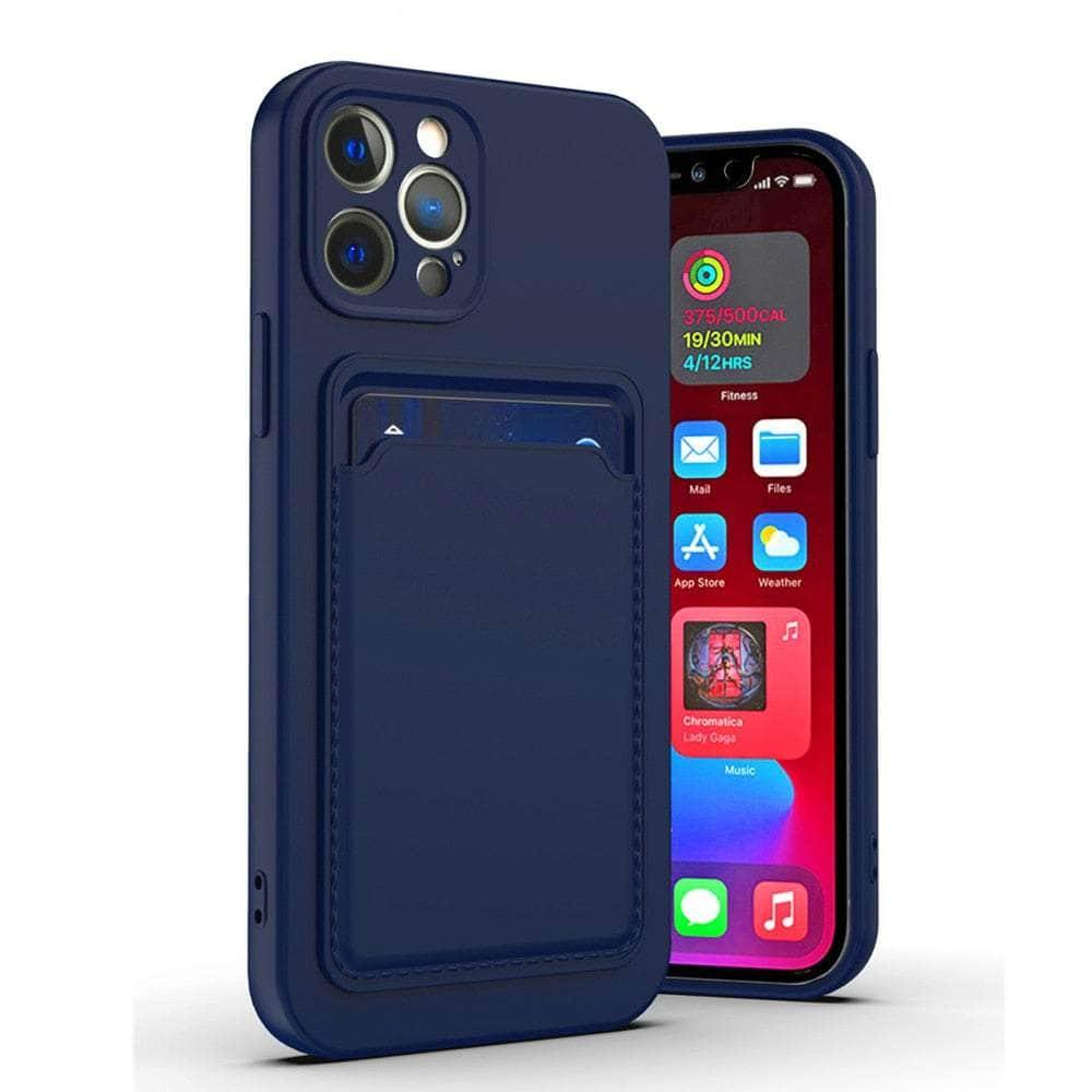Casebuddy for iPhone 14 Max / Deep Navy Liquid Silicone iPhone 14 Max Wallet Case