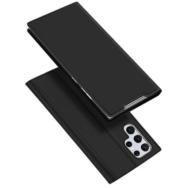 CaseBuddy Australia For Samsung S22 Plus / black Magnetic Leather Flip Wallet Galaxy S22 Plus Case