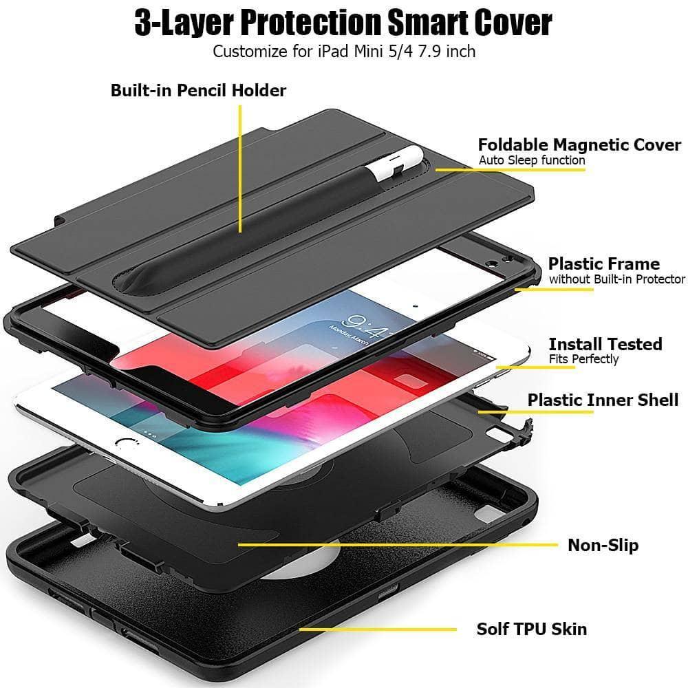 Magnetic Smart Sleep Awake Trifold Cover Case iPad Mini 5 2019 A2133 - CaseBuddy