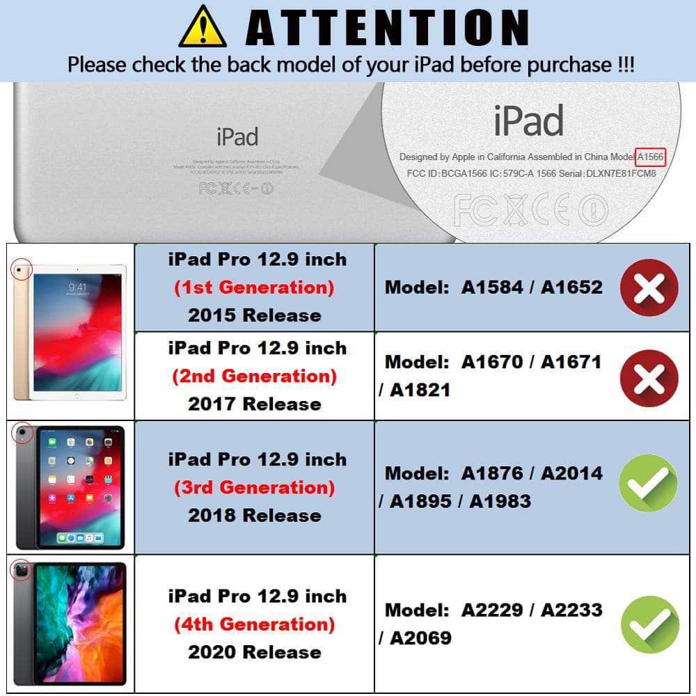 CaseBuddy Australia Casebuddy MTT iPad Pro 12.9 (2018/2020) Pencil Magnetic TriFold Smart Stand Case