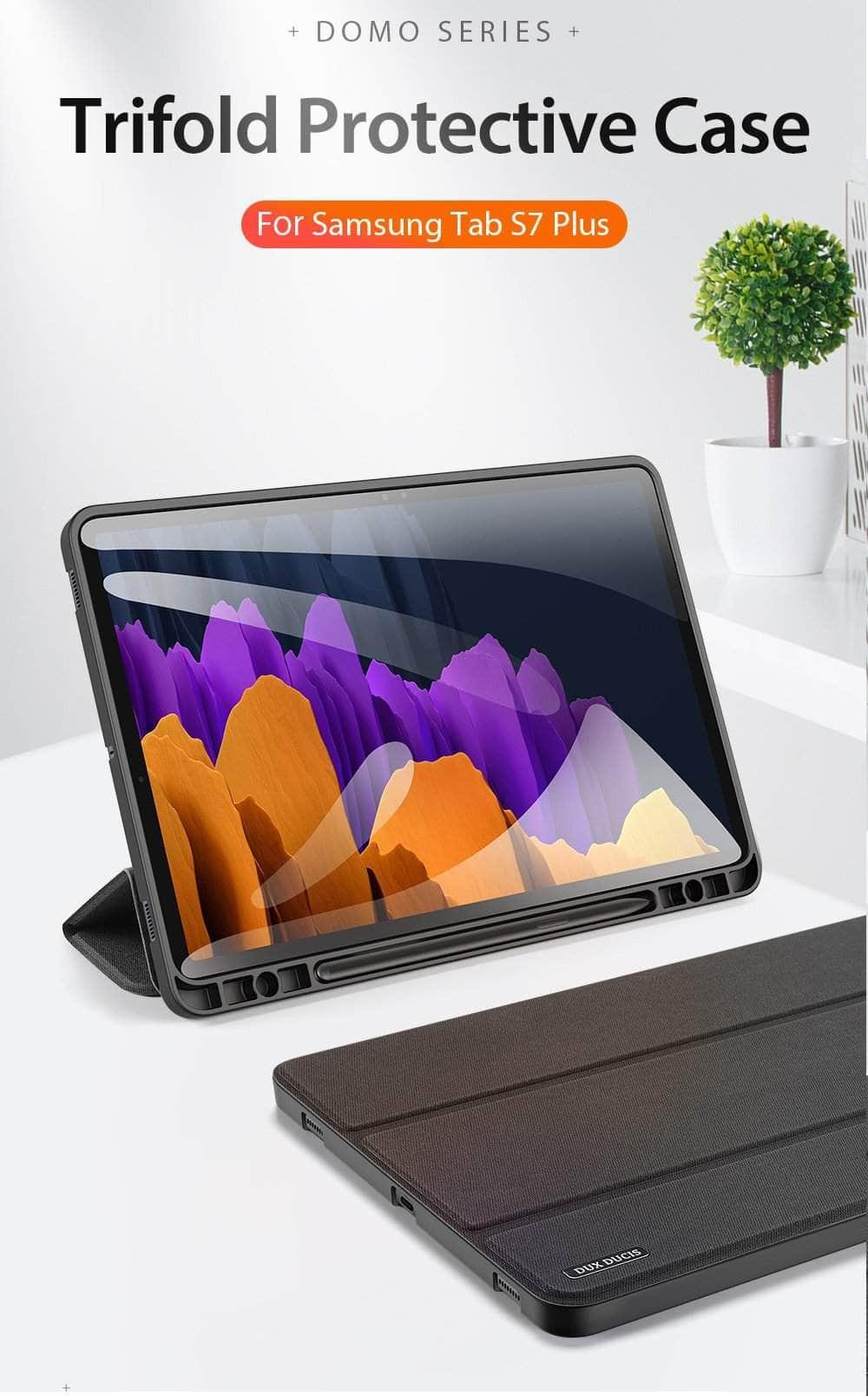 Pencil Holder Galaxy Tab S7 Plus 12.4 T970 T975 Smart Magnetic Cover - CaseBuddy