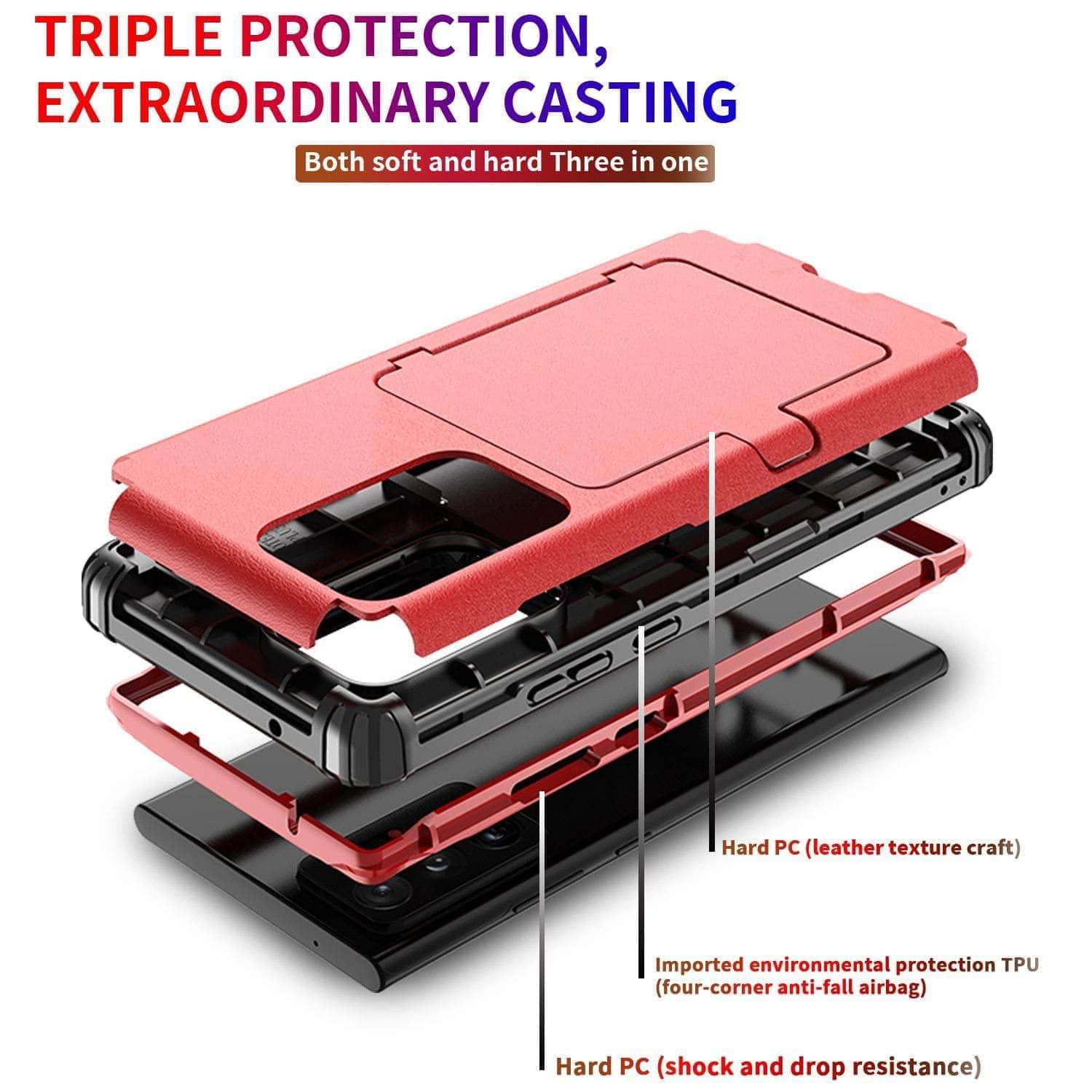 CaseBuddy Australia Casebuddy Samsung Galaxy Make up Mirror Armor Case Card Slots Holder Cover