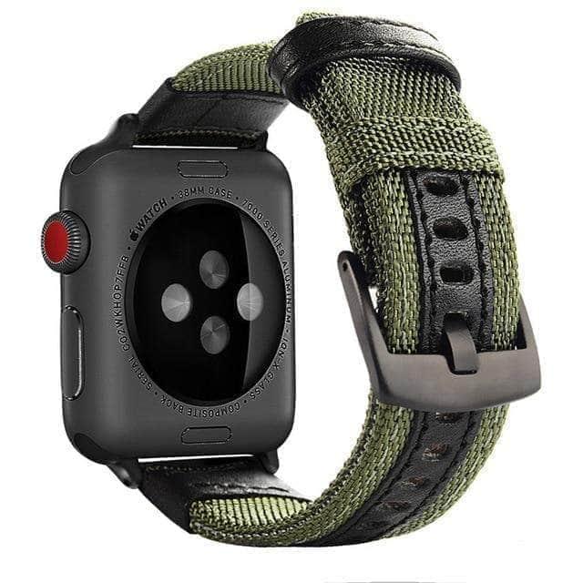 CaseBuddy Australia Casebuddy Green / 42mm or 44mm Sports Leather Band Apple Watch SE Series 6 5 4 3 2 38/40/42/44