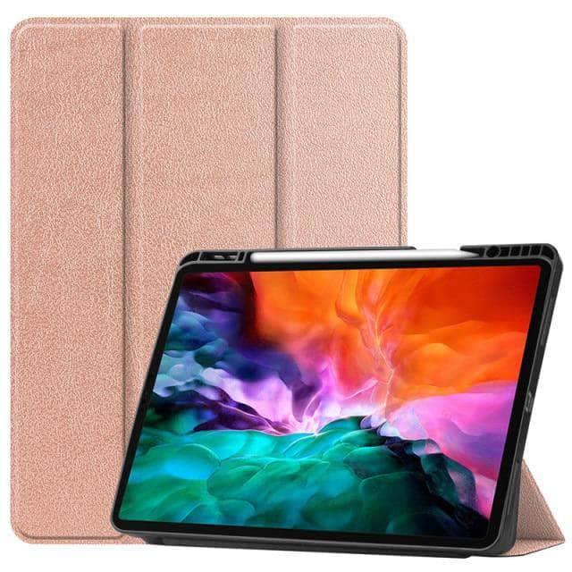 CaseBuddy Australia Casebuddy rose gold / iPad Pro 11 2021 Tri-Fold Leather Flip Cover iPad Pro 2021 Protective Shell