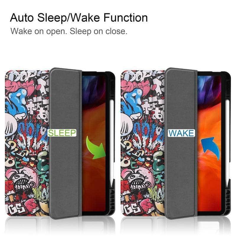 CaseBuddy Australia Casebuddy Tri-Fold Leather Flip Cover iPad Pro 2021 Protective Shell