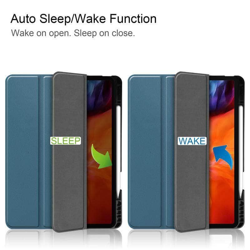 CaseBuddy Australia Casebuddy Tri-Fold Leather Flip Cover iPad Pro 2021 Protective Shell