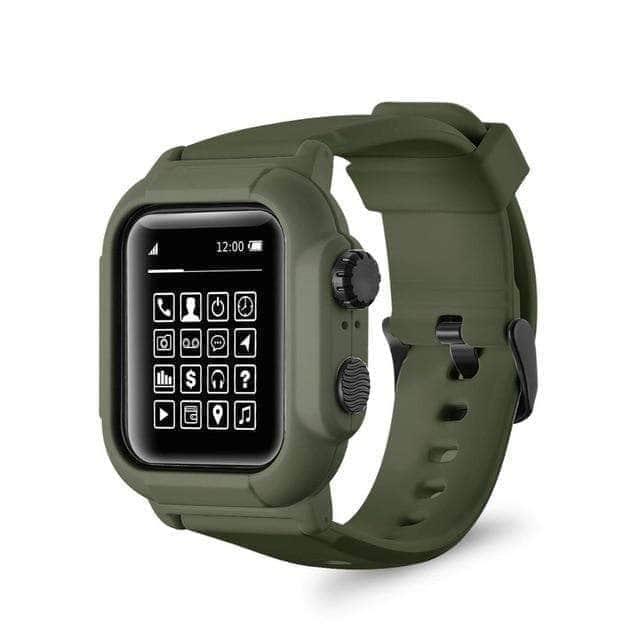 CaseBuddy Australia Casebuddy Green / 42mm Waterproof Silicone Sport Band Strap Apple Watch 6 5 4 3 2 SE 44/42