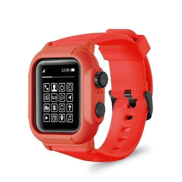 CaseBuddy Australia Casebuddy Red / 42mm Waterproof Silicone Sport Band Strap Apple Watch 6 5 4 3 2 SE 44/42