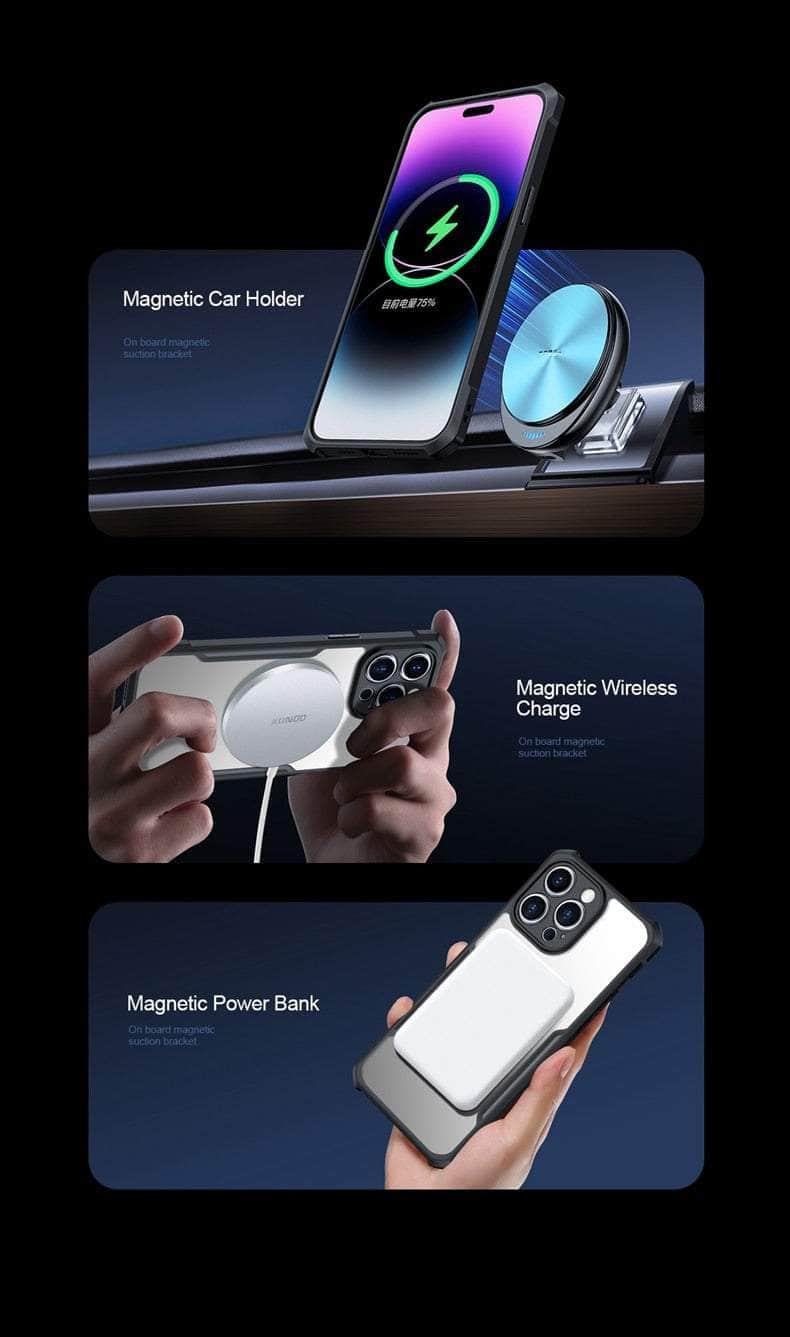 Casebuddy Black Clear / iPhone 14 Plus Xundd iPhone 14 Plus Magnetic Airbags Shockproof Shell