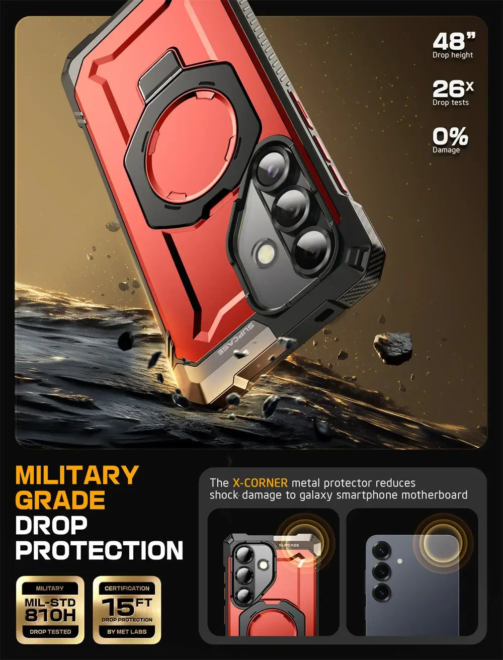 SUPCASE Galaxy S25 2025 UB Grip Anti-Scratch Heavy Duty Case