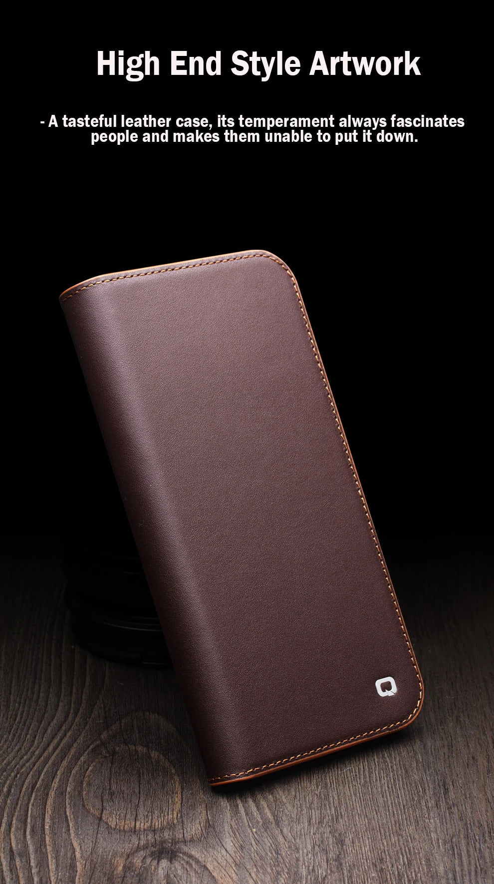 QIALINO Genuine Leather iPhone 17 Pro Handmade Case