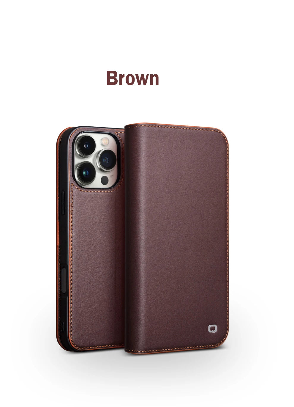 QIALINO Genuine Leather iPhone 17 Pro Max Handmade Case
