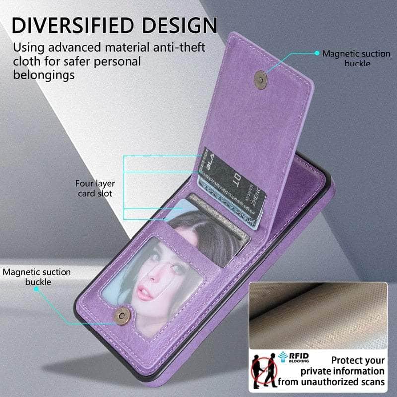 Anti-theft Galaxy S23 FE Brush Wallet Flip Case