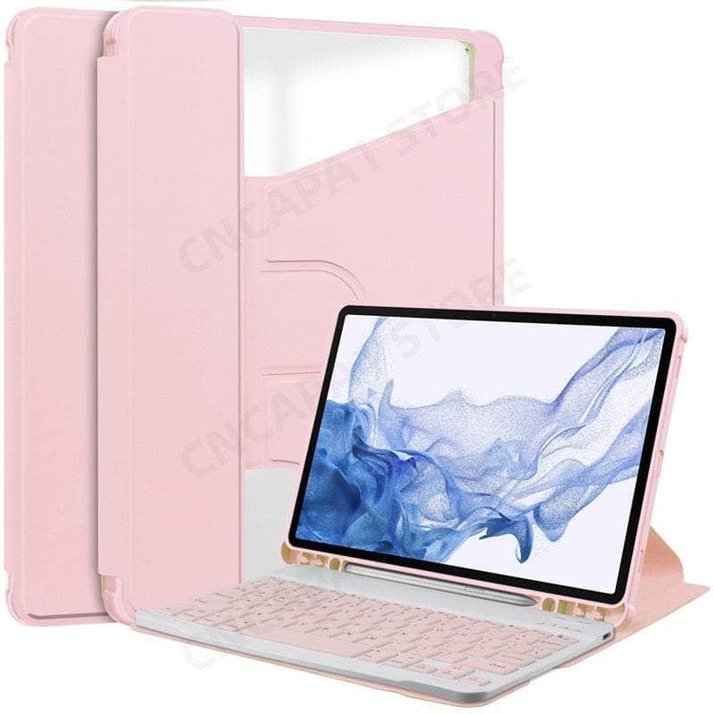 Casebuddy Pink / Tab S9 11 inch 360 Bluetooth Keyboard Galaxy Tab S9 2023 Case