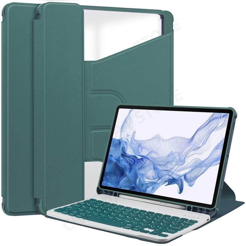 Casebuddy Dark Green / Tab S9 11 inch 360 Bluetooth Keyboard Galaxy Tab S9 2023 Case