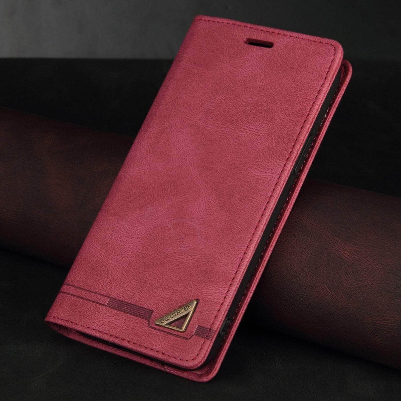 Casebuddy Wine red / Galaxy A14 Anti-theft Galaxy A14 Leather Wallet