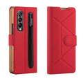 CaseBuddy Australia 0 Red / Case Only (No Pen) / For Samsung Z Fold 4 Magnetic Vegan Leather Galaxy Z Fold 4 Case