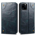 Casebuddy Dark Blue / For Iphone 15 ProMax Classic iPhone 15 Pro Max Wallet Flip Genuine Leather Case