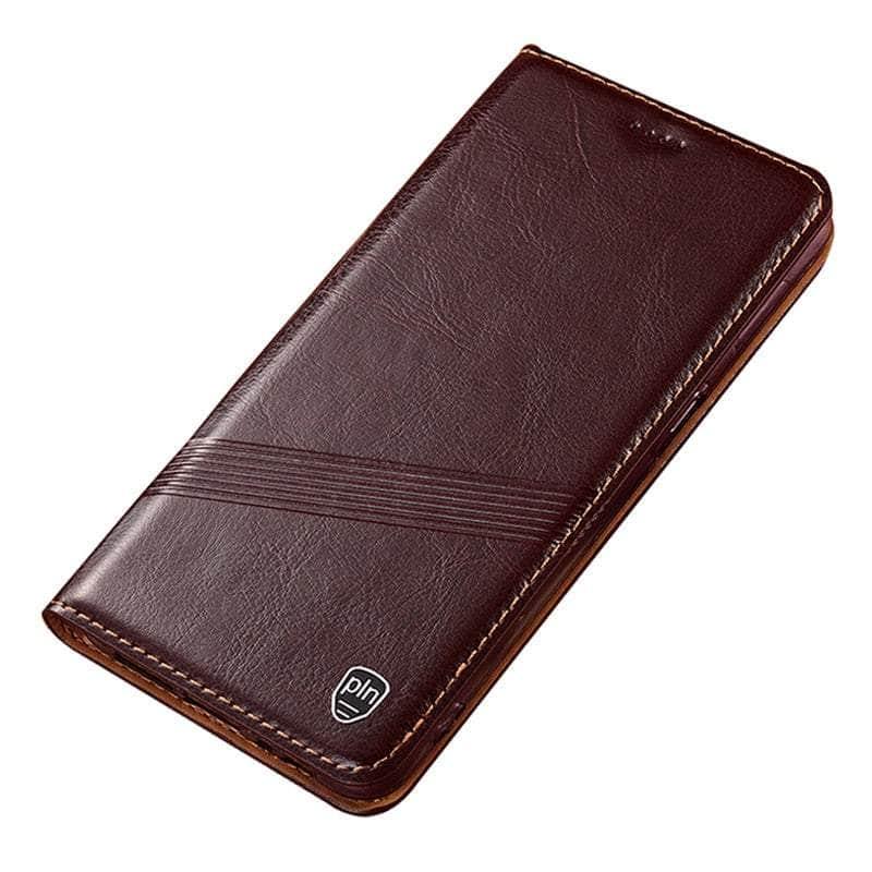 Casebuddy Brown / For Iphone 15 Plus Crazy Horse Real Leather 15 Plus Magnetic Cover