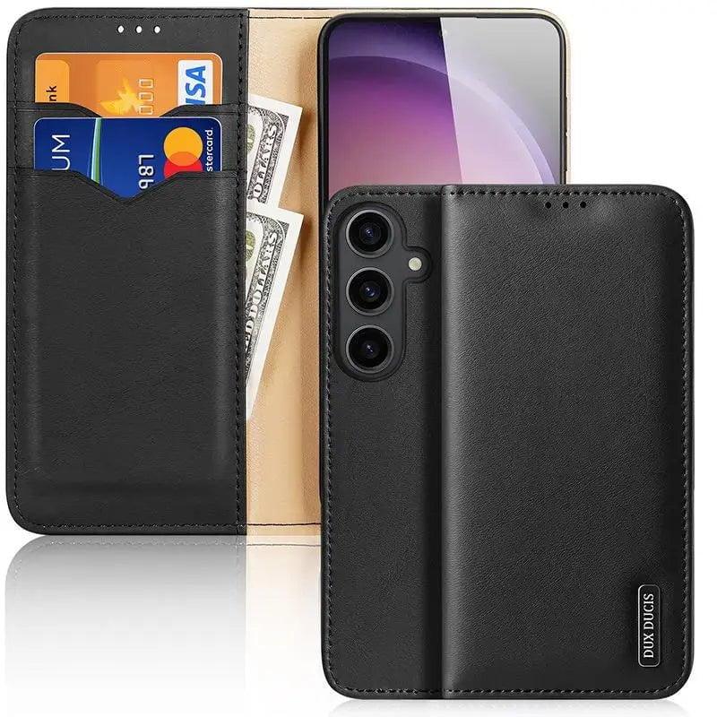 Casebuddy black / For Galaxy S24 DuxDucis Galaxy S24 Real Leather Wallet