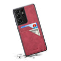 Casebuddy Red / S24 Plus Galaxy S24 Plus Luxury Vegan Leather Card Slot Case