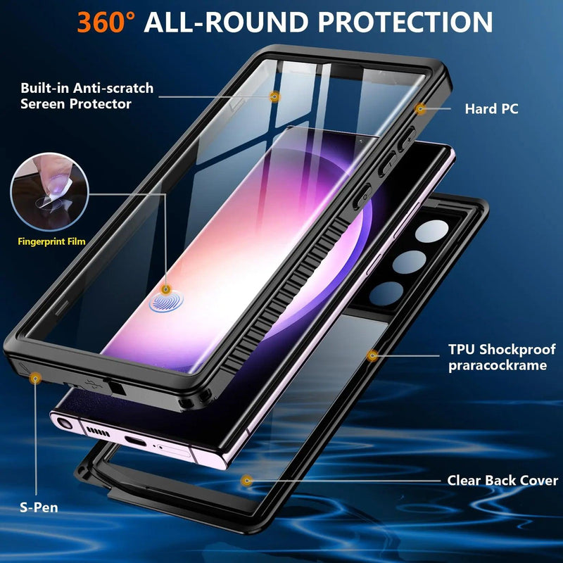 Casebuddy Black / Samsung S24 Ultra Galaxy S24 Ultra IP68 Shellbox Waterproof Case
