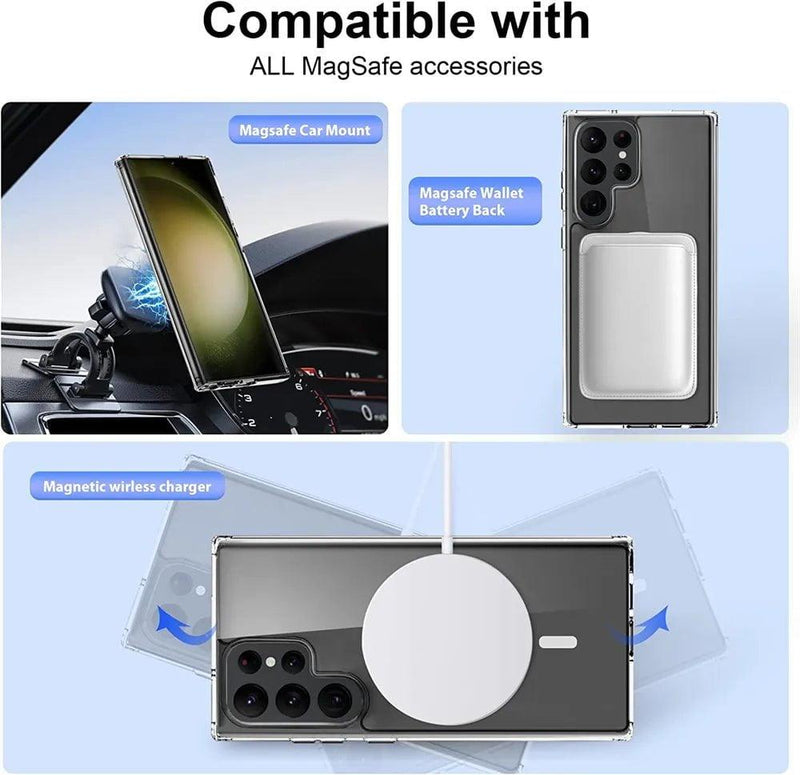 Casebuddy Transparent / For S24 Ultra Galaxy S24 Ultra Magsafe Magnetic Wireless Charging Case