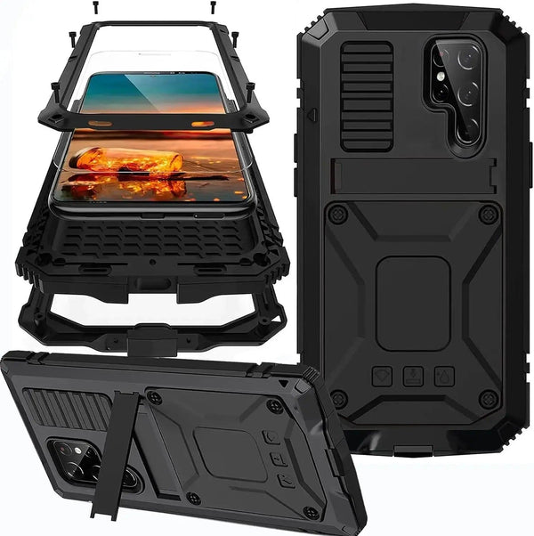 Casebuddy black / For Samsung S24Ultra Galaxy S24 Ultra Rugged Military Metal Case