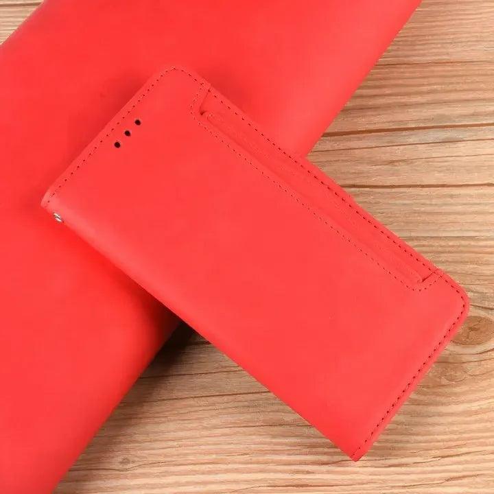 Casebuddy Red / SAMSUNG S24 Ultra Galaxy S24 Ultra Vegan Leather Card Wallet
