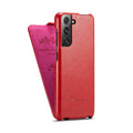 Casebuddy Red / Samsung S24 Galaxy S24 Vertical Flip Vegan Leather Case