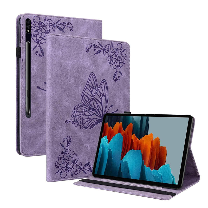 Casebuddy Purple / Tab S9 11 inch Galaxy Tab S9 2023 Vegan Leather Butterfly Cover
